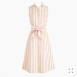 J Crew Sleeveless Tie Waist Shirtdress Size 6